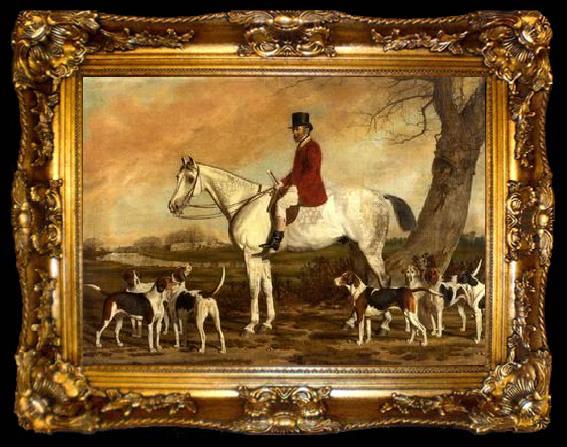 framed  unknow artist Classical hunting fox, Equestrian and Beautiful Horses, 037., ta009-2